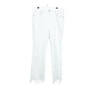 LL Bean Everyday Stretch Jeans High Rise Mini Bootcut Ankle White Size 12